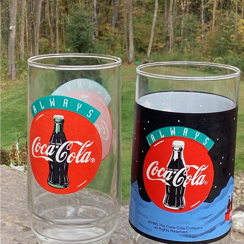 🐻‍❄️Coca Cola Polar Bear Glassware Vintage Pair 1995 EUC
